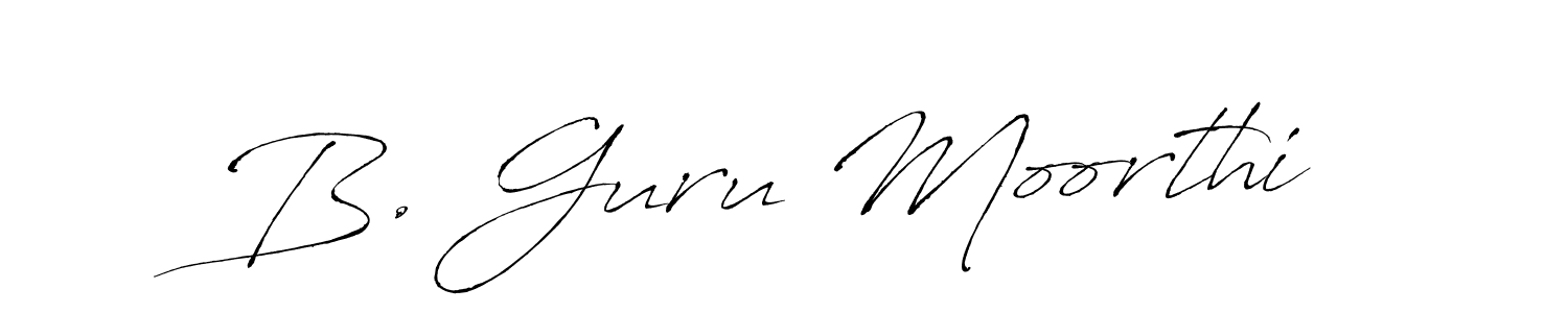 The best way (Antro_Vectra) to make a short signature is to pick only two or three words in your name. The name B. Guru Moorthi include a total of six letters. For converting this name. B. Guru Moorthi signature style 6 images and pictures png