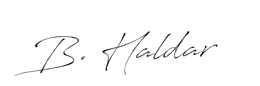 Make a beautiful signature design for name B. Haldar. With this signature (Antro_Vectra) style, you can create a handwritten signature for free. B. Haldar signature style 6 images and pictures png