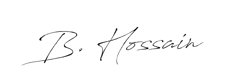 The best way (Antro_Vectra) to make a short signature is to pick only two or three words in your name. The name B. Hossain include a total of six letters. For converting this name. B. Hossain signature style 6 images and pictures png