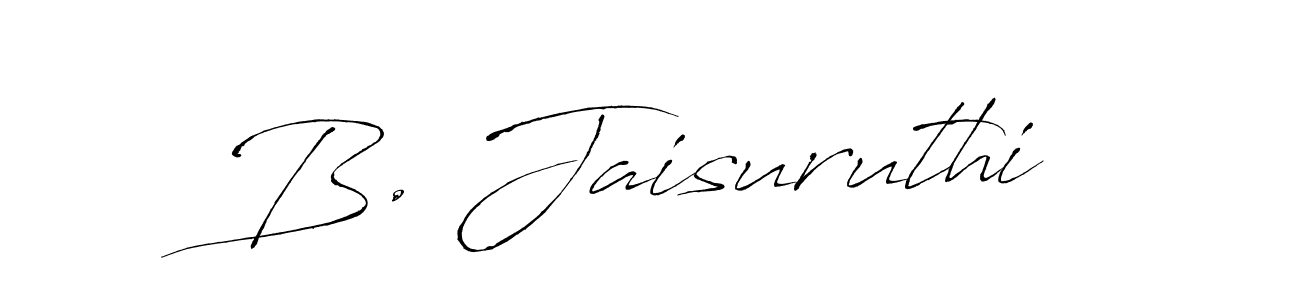 You can use this online signature creator to create a handwritten signature for the name B. Jaisuruthi. This is the best online autograph maker. B. Jaisuruthi signature style 6 images and pictures png