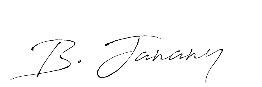 Also You can easily find your signature by using the search form. We will create B. Janany name handwritten signature images for you free of cost using Antro_Vectra sign style. B. Janany signature style 6 images and pictures png