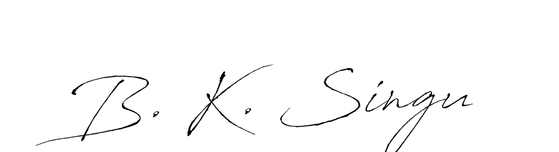 Similarly Antro_Vectra is the best handwritten signature design. Signature creator online .You can use it as an online autograph creator for name B. K. Singu. B. K. Singu signature style 6 images and pictures png