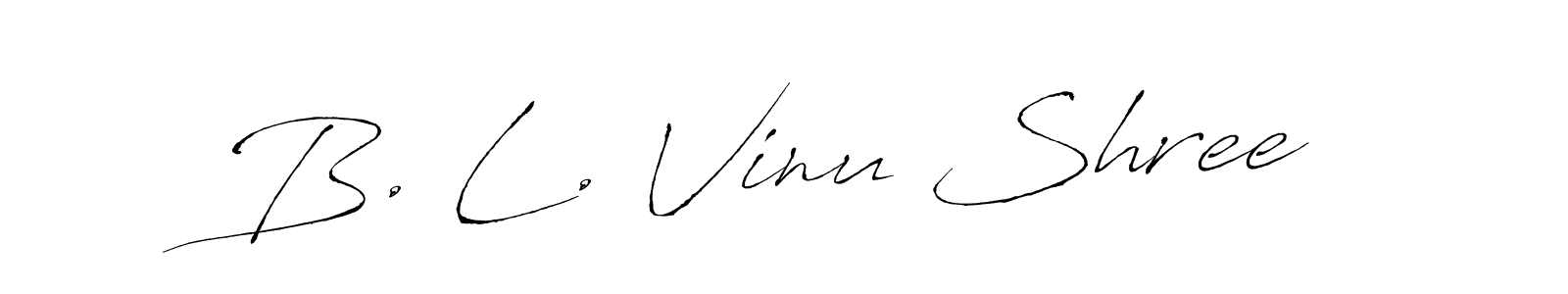 Use a signature maker to create a handwritten signature online. With this signature software, you can design (Antro_Vectra) your own signature for name B. L. Vinu Shree. B. L. Vinu Shree signature style 6 images and pictures png