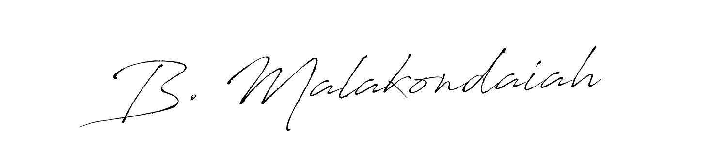 The best way (Antro_Vectra) to make a short signature is to pick only two or three words in your name. The name B. Malakondaiah include a total of six letters. For converting this name. B. Malakondaiah signature style 6 images and pictures png