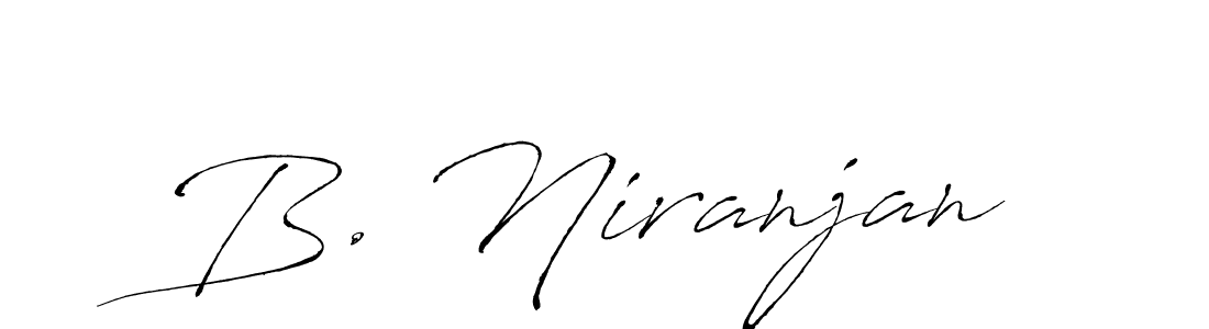 The best way (Antro_Vectra) to make a short signature is to pick only two or three words in your name. The name B. Niranjan include a total of six letters. For converting this name. B. Niranjan signature style 6 images and pictures png