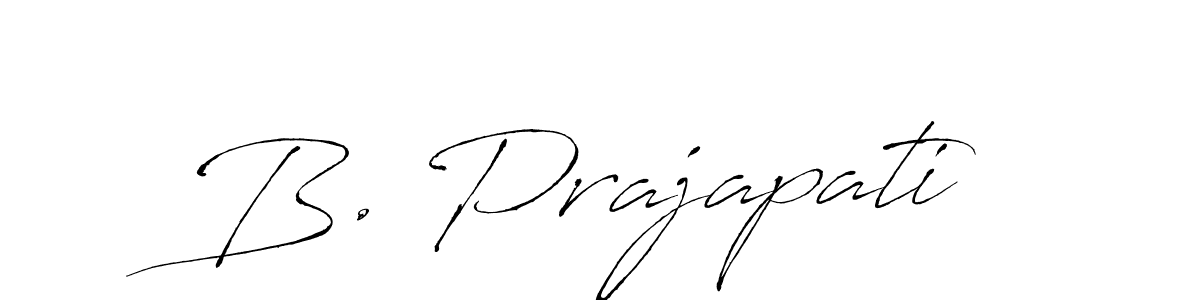 How to make B. Prajapati name signature. Use Antro_Vectra style for creating short signs online. This is the latest handwritten sign. B. Prajapati signature style 6 images and pictures png