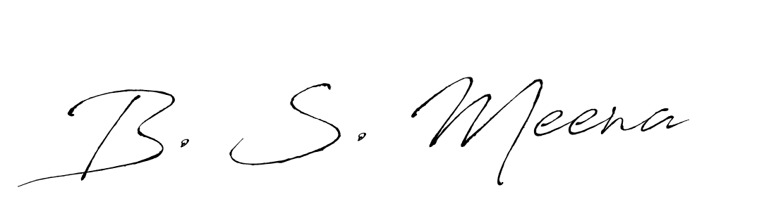 How to make B. S. Meena name signature. Use Antro_Vectra style for creating short signs online. This is the latest handwritten sign. B. S. Meena signature style 6 images and pictures png