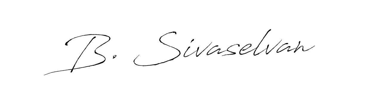 How to make B. Sivaselvan name signature. Use Antro_Vectra style for creating short signs online. This is the latest handwritten sign. B. Sivaselvan signature style 6 images and pictures png
