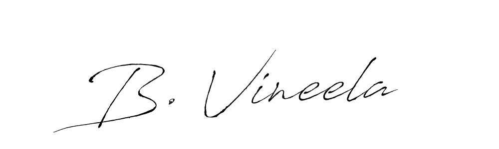 if you are searching for the best signature style for your name B. Vineela. so please give up your signature search. here we have designed multiple signature styles  using Antro_Vectra. B. Vineela signature style 6 images and pictures png