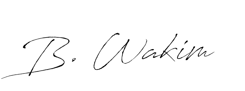 How to make B. Wakim name signature. Use Antro_Vectra style for creating short signs online. This is the latest handwritten sign. B. Wakim signature style 6 images and pictures png