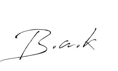 The best way (Antro_Vectra) to make a short signature is to pick only two or three words in your name. The name B.a.k include a total of six letters. For converting this name. B.a.k signature style 6 images and pictures png