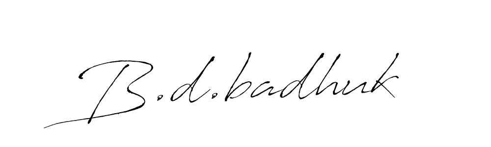 Design your own signature with our free online signature maker. With this signature software, you can create a handwritten (Antro_Vectra) signature for name B.d.badhuk. B.d.badhuk signature style 6 images and pictures png