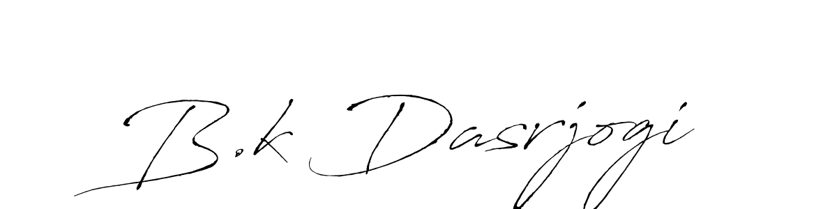 How to make B.k Dasrjogi name signature. Use Antro_Vectra style for creating short signs online. This is the latest handwritten sign. B.k Dasrjogi signature style 6 images and pictures png