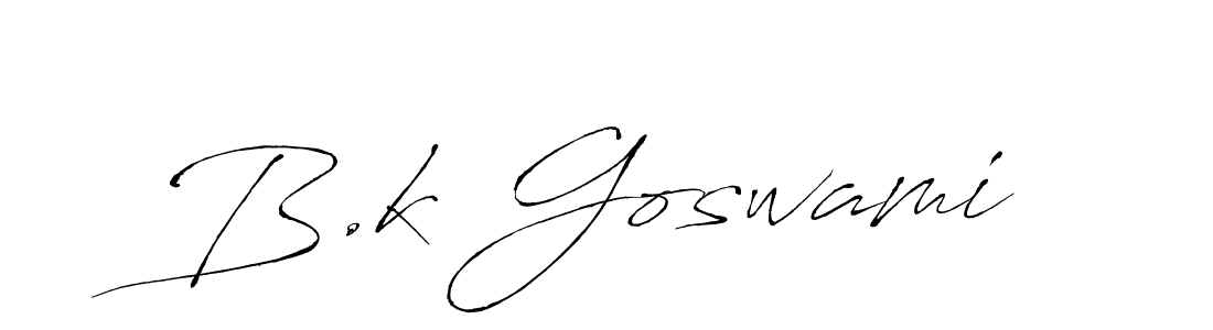 Design your own signature with our free online signature maker. With this signature software, you can create a handwritten (Antro_Vectra) signature for name B.k Goswami. B.k Goswami signature style 6 images and pictures png