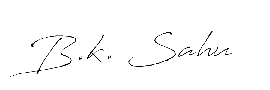 The best way (Antro_Vectra) to make a short signature is to pick only two or three words in your name. The name B.k. Sahu include a total of six letters. For converting this name. B.k. Sahu signature style 6 images and pictures png