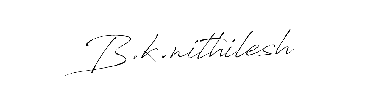 Make a beautiful signature design for name B.k.nithilesh. Use this online signature maker to create a handwritten signature for free. B.k.nithilesh signature style 6 images and pictures png