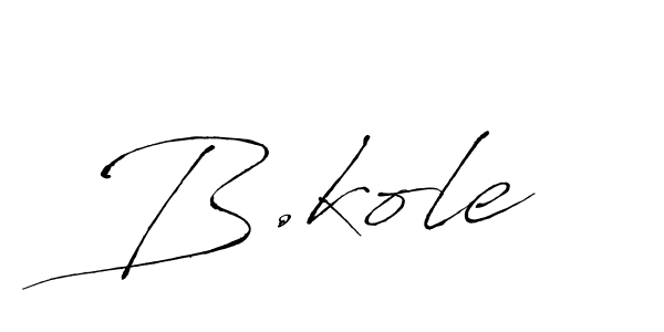 Use a signature maker to create a handwritten signature online. With this signature software, you can design (Antro_Vectra) your own signature for name B.kole. B.kole signature style 6 images and pictures png