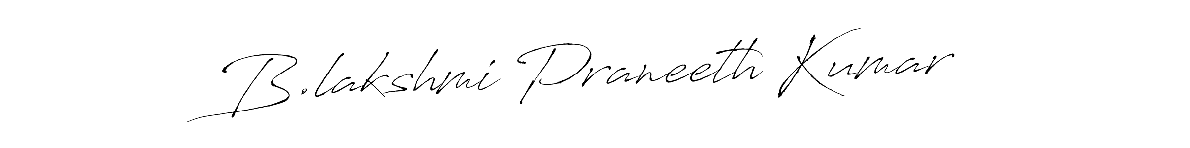 How to make B.lakshmi Praneeth Kumar name signature. Use Antro_Vectra style for creating short signs online. This is the latest handwritten sign. B.lakshmi Praneeth Kumar signature style 6 images and pictures png