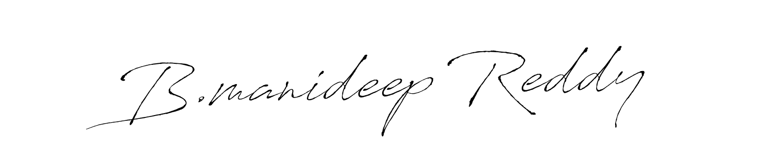 How to make B.manideep Reddy name signature. Use Antro_Vectra style for creating short signs online. This is the latest handwritten sign. B.manideep Reddy signature style 6 images and pictures png