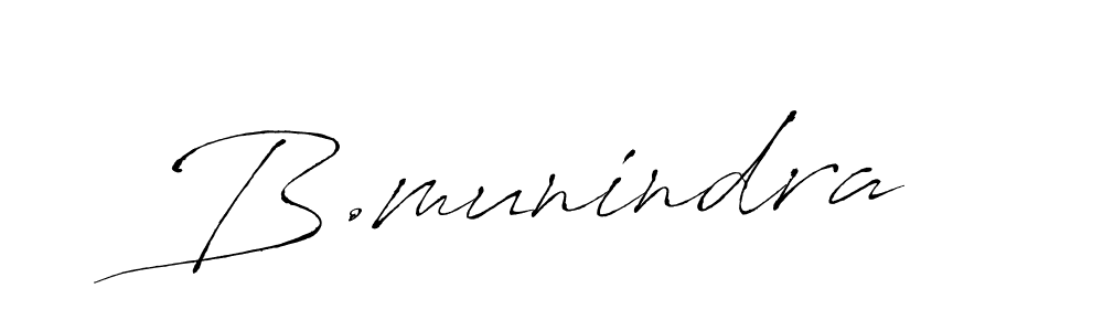 Make a beautiful signature design for name B.munindra. With this signature (Antro_Vectra) style, you can create a handwritten signature for free. B.munindra signature style 6 images and pictures png