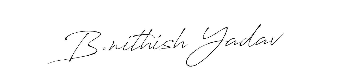 Also we have B.nithish Yadav name is the best signature style. Create professional handwritten signature collection using Antro_Vectra autograph style. B.nithish Yadav signature style 6 images and pictures png