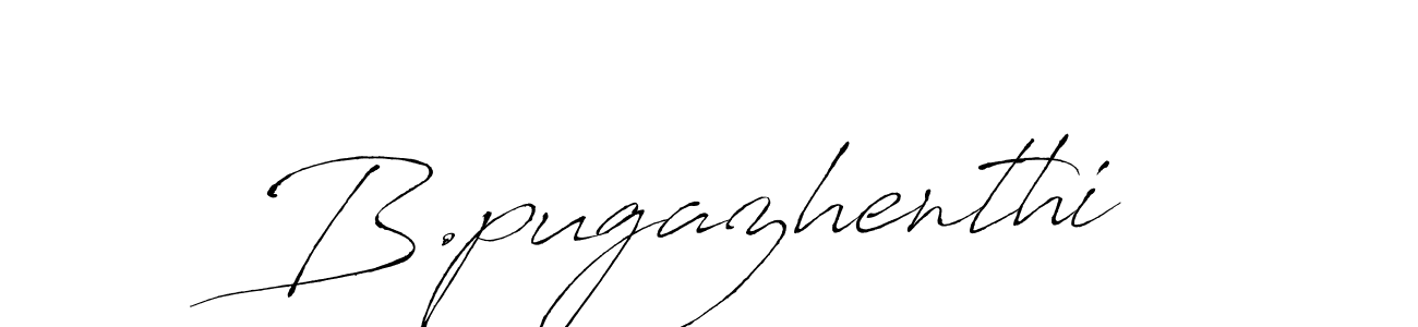 The best way (Antro_Vectra) to make a short signature is to pick only two or three words in your name. The name B.pugazhenthi include a total of six letters. For converting this name. B.pugazhenthi signature style 6 images and pictures png