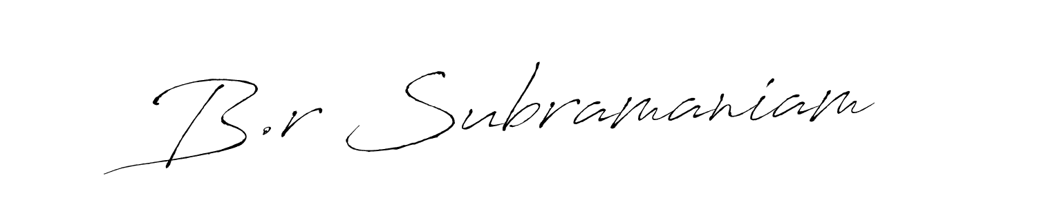 Antro_Vectra is a professional signature style that is perfect for those who want to add a touch of class to their signature. It is also a great choice for those who want to make their signature more unique. Get B.r Subramaniam name to fancy signature for free. B.r Subramaniam signature style 6 images and pictures png