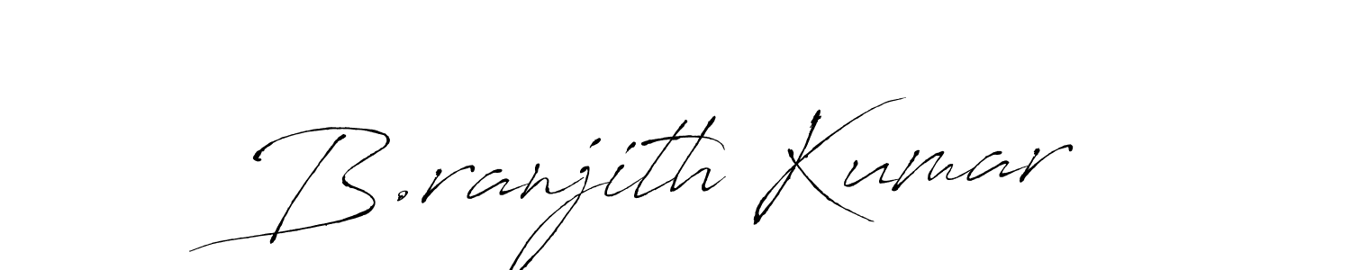 How to make B.ranjith Kumar name signature. Use Antro_Vectra style for creating short signs online. This is the latest handwritten sign. B.ranjith Kumar signature style 6 images and pictures png