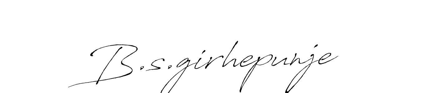 Also You can easily find your signature by using the search form. We will create B.s.girhepunje name handwritten signature images for you free of cost using Antro_Vectra sign style. B.s.girhepunje signature style 6 images and pictures png