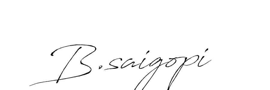 Make a beautiful signature design for name B.saigopi. With this signature (Antro_Vectra) style, you can create a handwritten signature for free. B.saigopi signature style 6 images and pictures png