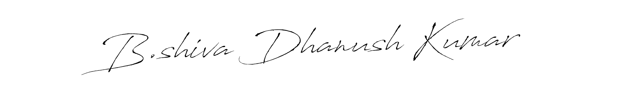 The best way (Antro_Vectra) to make a short signature is to pick only two or three words in your name. The name B.shiva Dhanush Kumar include a total of six letters. For converting this name. B.shiva Dhanush Kumar signature style 6 images and pictures png