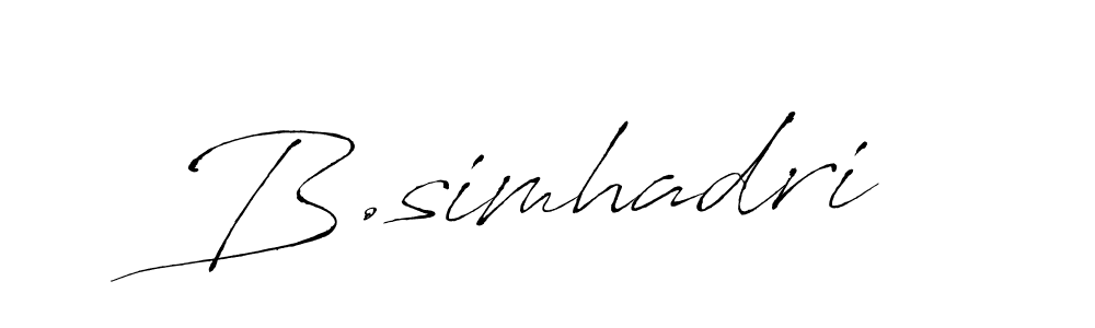 Make a beautiful signature design for name B.simhadri. With this signature (Antro_Vectra) style, you can create a handwritten signature for free. B.simhadri signature style 6 images and pictures png