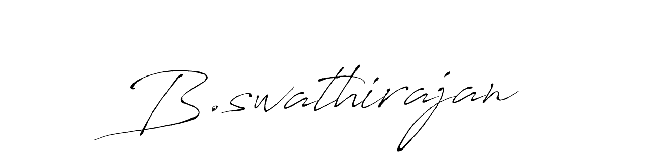 This is the best signature style for the B.swathirajan name. Also you like these signature font (Antro_Vectra). Mix name signature. B.swathirajan signature style 6 images and pictures png