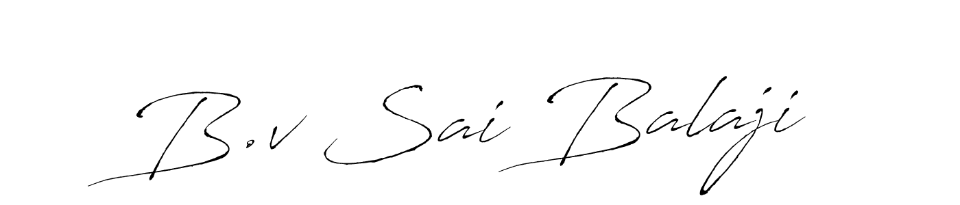 Create a beautiful signature design for name B.v Sai Balaji. With this signature (Antro_Vectra) fonts, you can make a handwritten signature for free. B.v Sai Balaji signature style 6 images and pictures png