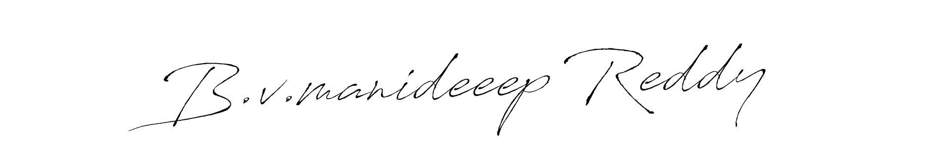 Make a beautiful signature design for name B.v.manideeep Reddy. With this signature (Antro_Vectra) style, you can create a handwritten signature for free. B.v.manideeep Reddy signature style 6 images and pictures png