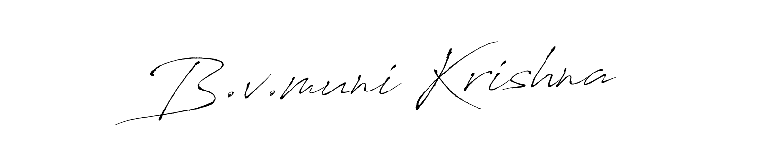 Antro_Vectra is a professional signature style that is perfect for those who want to add a touch of class to their signature. It is also a great choice for those who want to make their signature more unique. Get B.v.muni Krishna name to fancy signature for free. B.v.muni Krishna signature style 6 images and pictures png