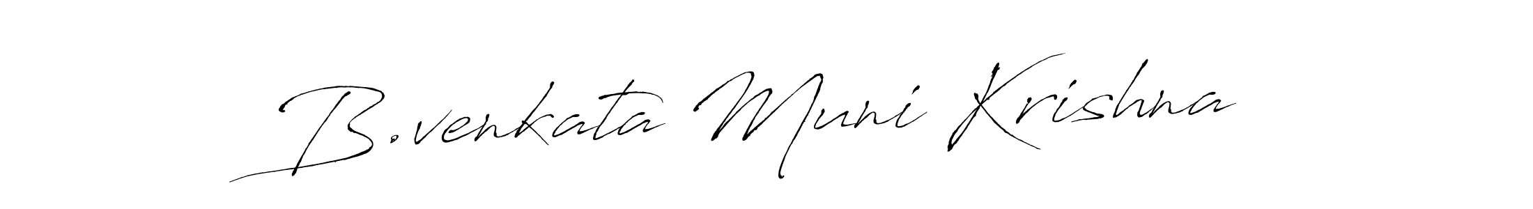 Make a beautiful signature design for name B.venkata Muni Krishna. With this signature (Antro_Vectra) style, you can create a handwritten signature for free. B.venkata Muni Krishna signature style 6 images and pictures png