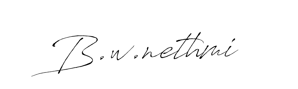 This is the best signature style for the B.w.nethmi name. Also you like these signature font (Antro_Vectra). Mix name signature. B.w.nethmi signature style 6 images and pictures png