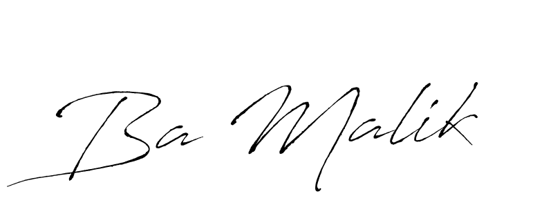 Make a beautiful signature design for name Ba Malik. With this signature (Antro_Vectra) style, you can create a handwritten signature for free. Ba Malik signature style 6 images and pictures png