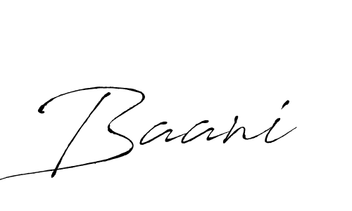 Design your own signature with our free online signature maker. With this signature software, you can create a handwritten (Antro_Vectra) signature for name Baani. Baani signature style 6 images and pictures png
