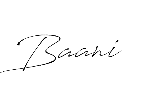 Design your own signature with our free online signature maker. With this signature software, you can create a handwritten (Antro_Vectra) signature for name Baani. Baani signature style 6 images and pictures png