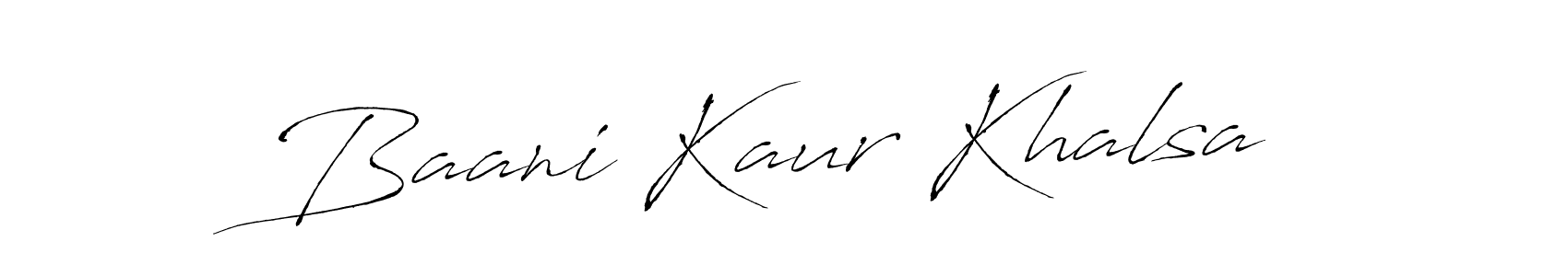 Make a beautiful signature design for name Baani Kaur Khalsa. With this signature (Antro_Vectra) style, you can create a handwritten signature for free. Baani Kaur Khalsa signature style 6 images and pictures png