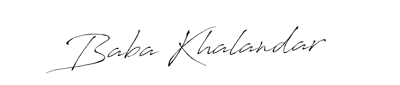 Baba Khalandar stylish signature style. Best Handwritten Sign (Antro_Vectra) for my name. Handwritten Signature Collection Ideas for my name Baba Khalandar. Baba Khalandar signature style 6 images and pictures png