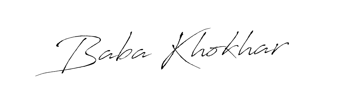 The best way (Antro_Vectra) to make a short signature is to pick only two or three words in your name. The name Baba Khokhar include a total of six letters. For converting this name. Baba Khokhar signature style 6 images and pictures png