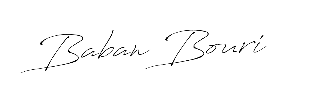 Design your own signature with our free online signature maker. With this signature software, you can create a handwritten (Antro_Vectra) signature for name Baban Bouri. Baban Bouri signature style 6 images and pictures png