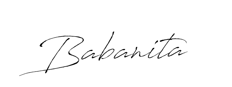 Design your own signature with our free online signature maker. With this signature software, you can create a handwritten (Antro_Vectra) signature for name Babanita. Babanita signature style 6 images and pictures png