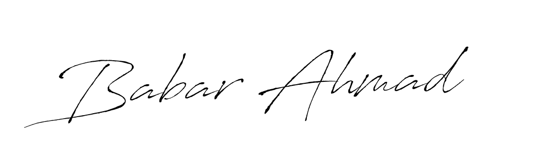 Design your own signature with our free online signature maker. With this signature software, you can create a handwritten (Antro_Vectra) signature for name Babar Ahmad. Babar Ahmad signature style 6 images and pictures png