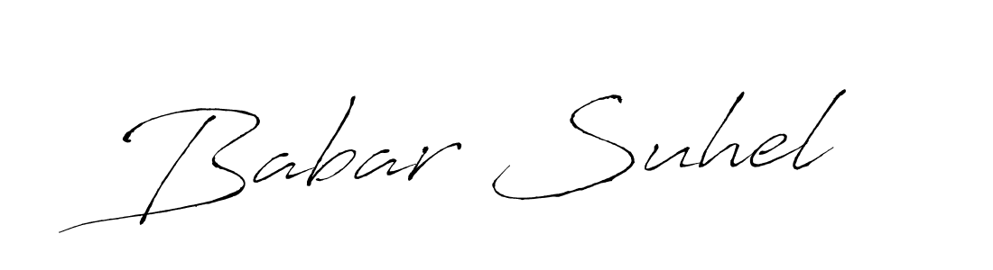 How to make Babar Suhel name signature. Use Antro_Vectra style for creating short signs online. This is the latest handwritten sign. Babar Suhel signature style 6 images and pictures png