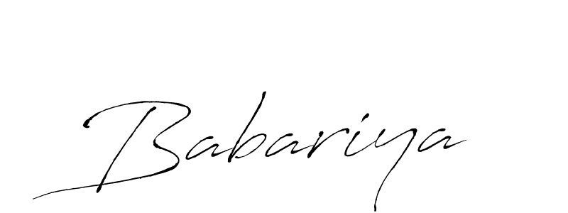 Use a signature maker to create a handwritten signature online. With this signature software, you can design (Antro_Vectra) your own signature for name Babariya. Babariya signature style 6 images and pictures png