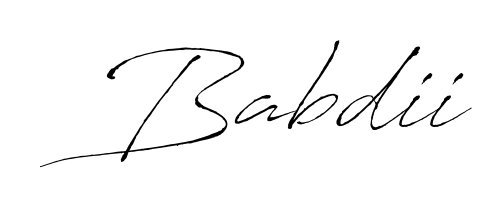 Style your name Babdii with confidence using Antro_Vectra signature design. Simple, elegant, and ready for immediate document use. Babdii signature style 6 images and pictures png